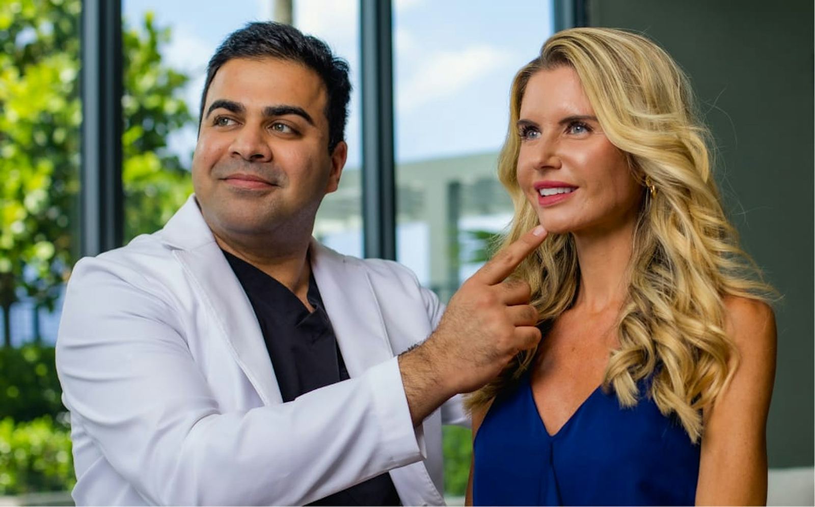 Dr. Chopra with a patient